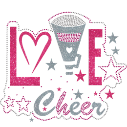 Love Cheer Glitter Theme Heat Transfer